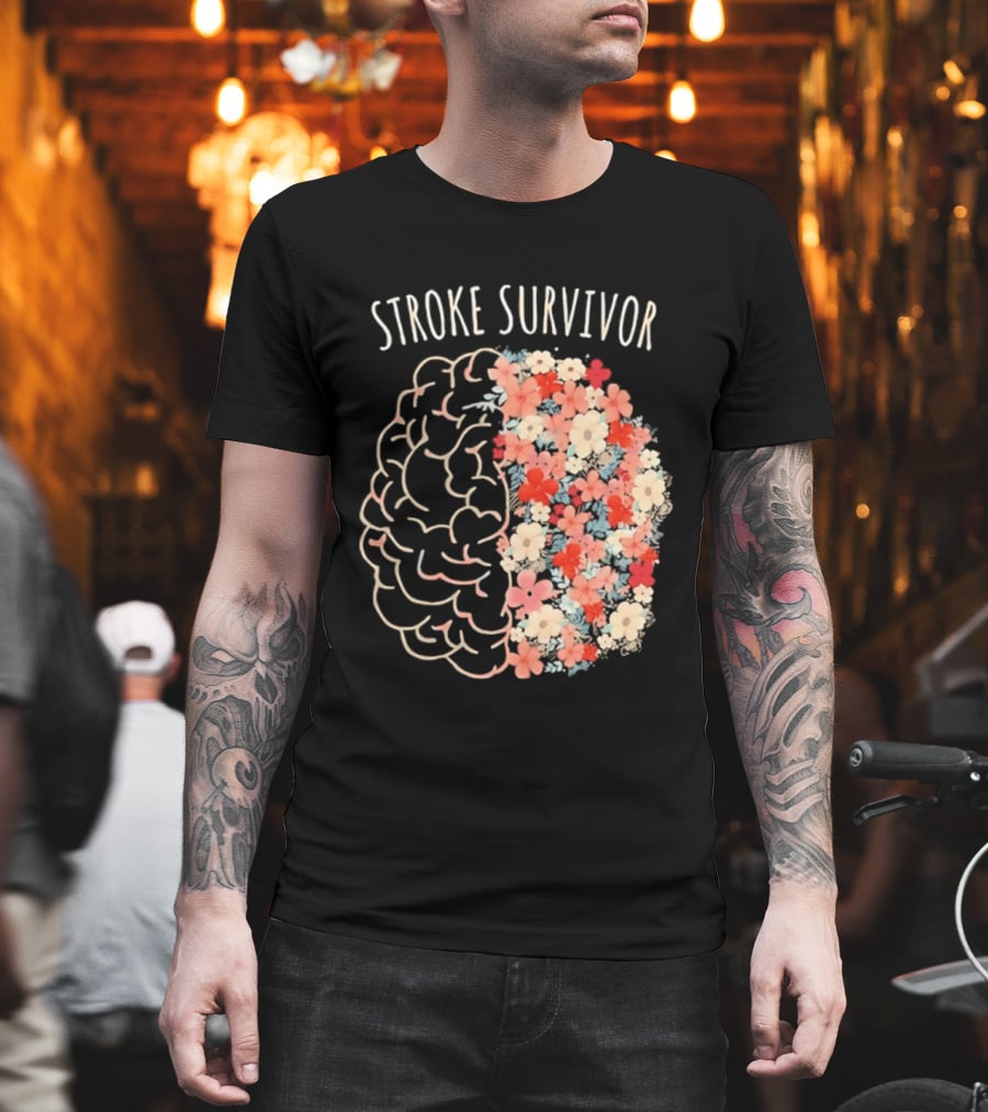 Stroke Survivor Brain With Floral T-Shirt