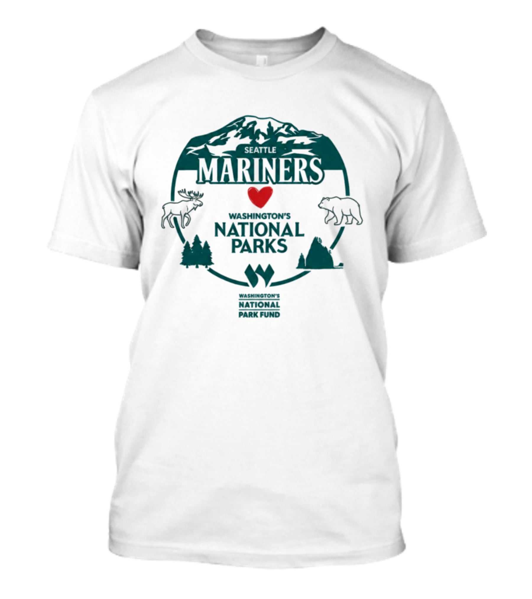 Mariners Love Washington's National Parks Nature Wildlife Mountain Forest Event T-Shirt