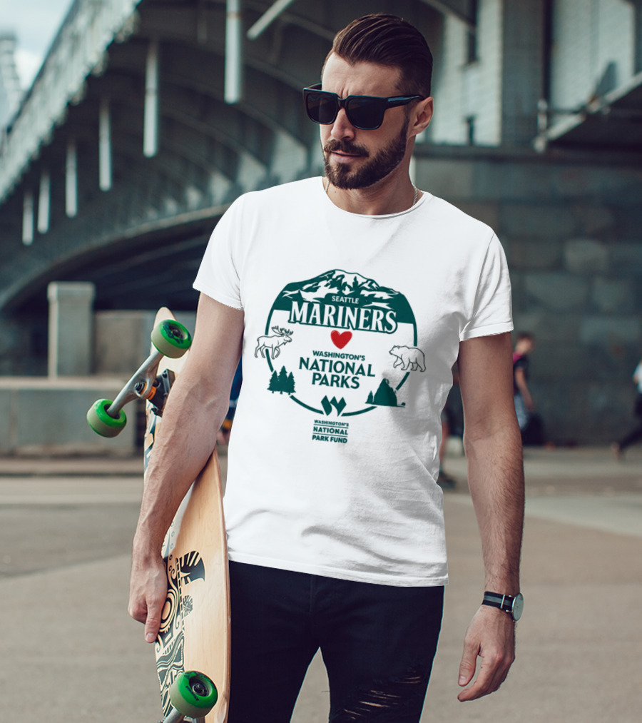 Mariners Love Washington's National Parks Nature Wildlife Mountain Forest Event T-Shirt