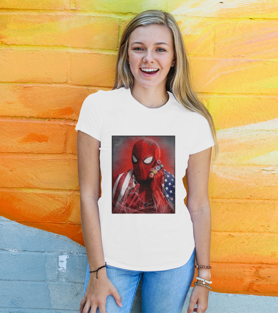 Spider Man Infinity Gauntlet Chess Piece American Flag Avengers Endgame Russo Brothers T-Shirt