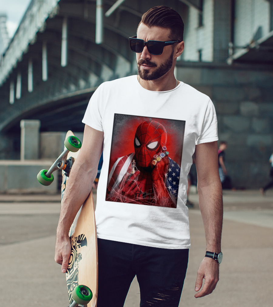 Spider Man Infinity Gauntlet Chess Piece American Flag Avengers Endgame Russo Brothers T-Shirt