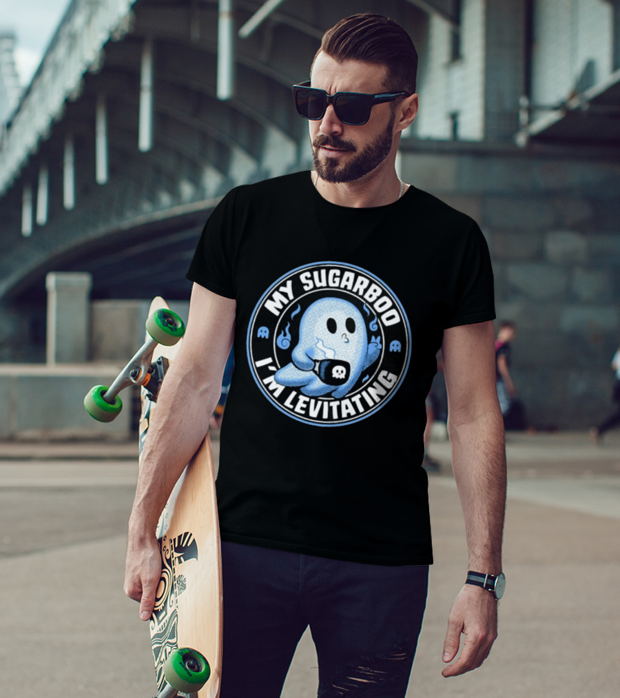 My Sugarboo I'm Levitating Ghost With Coffee Cup And Spooky Look T-Shirt