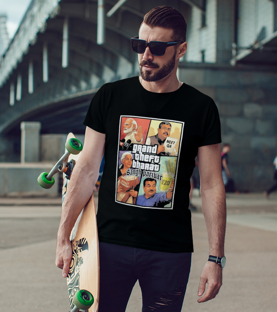 Grand Theft Bharat Sangh Parivar NEET QA Budget Perkonomics E20 T-Shirt