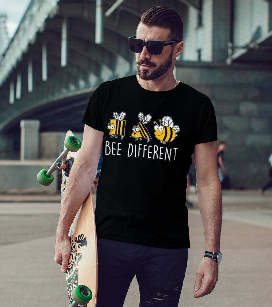 Bee Different Fun Shapes Striped Insects T-Shirt
