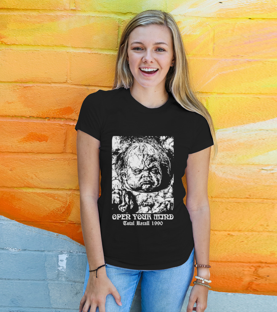 Open Your Mind Total Recall 1990 Arnold Schwarzenegger T-Shirt