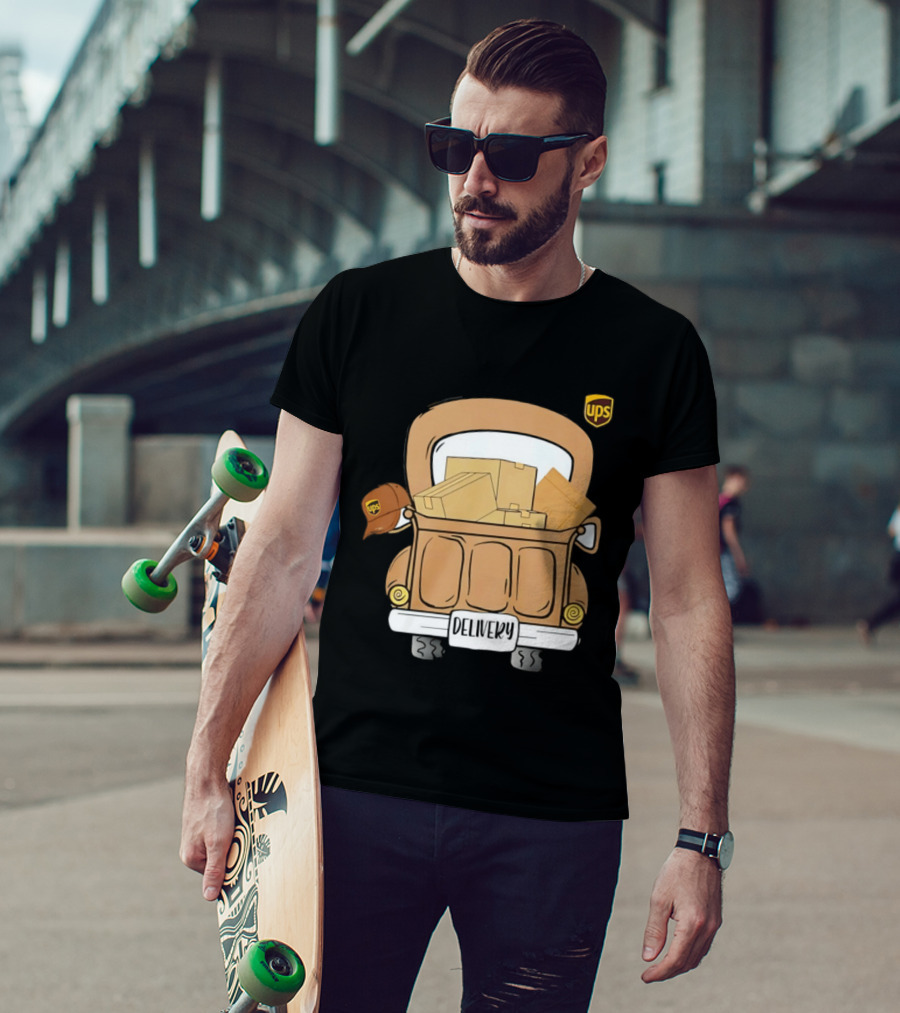 UPS Delivery Truck With Packages And Hat T-Shirt