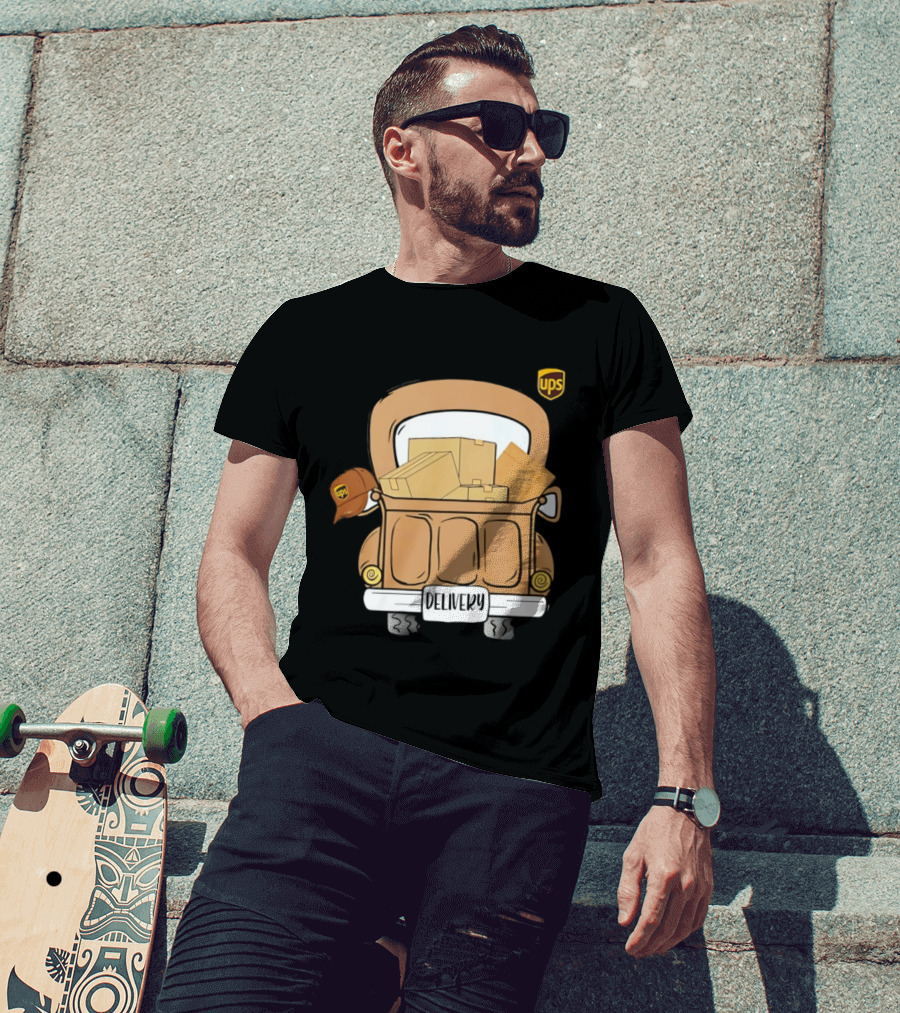 UPS Delivery Truck With Packages And Hat T-Shirt