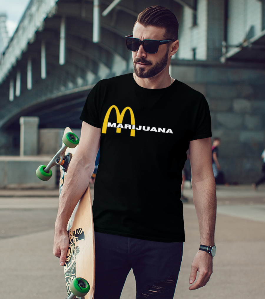 Marijuana Parody McDonald's Golden Arches T-Shirt