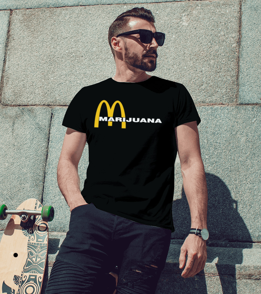 Marijuana Parody McDonald's Golden Arches T-Shirt