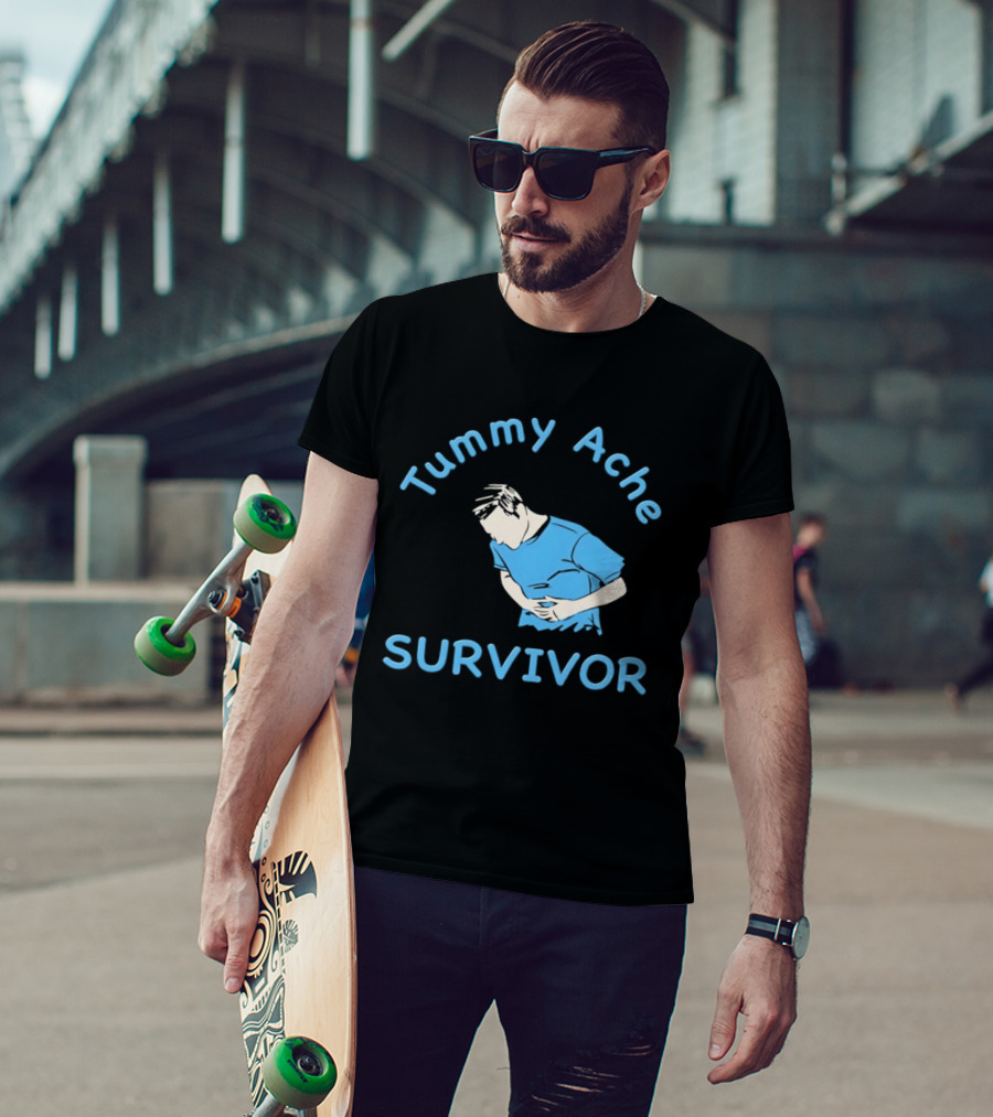 Tummy Ache Survivor Blue Figure T-Shirt