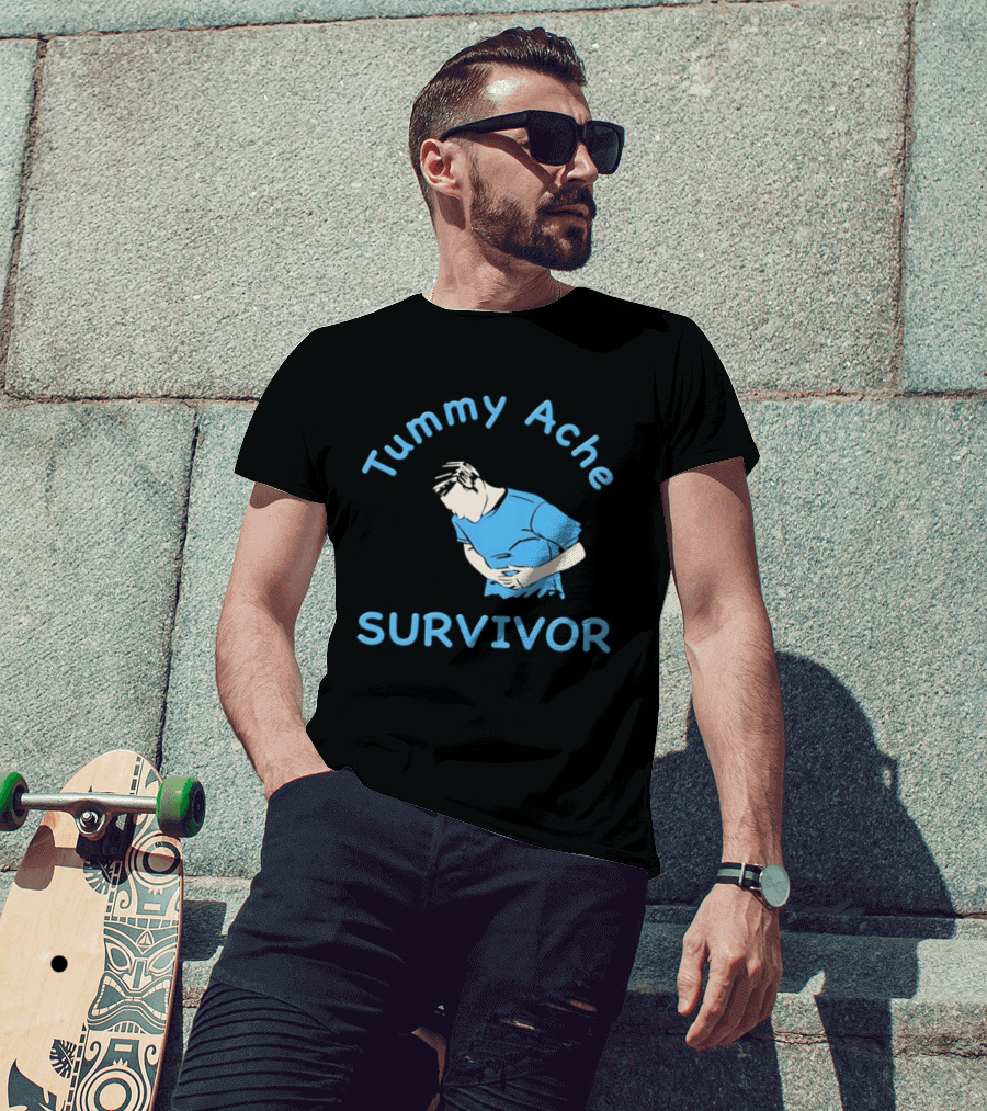 Tummy Ache Survivor Blue Figure T-Shirt