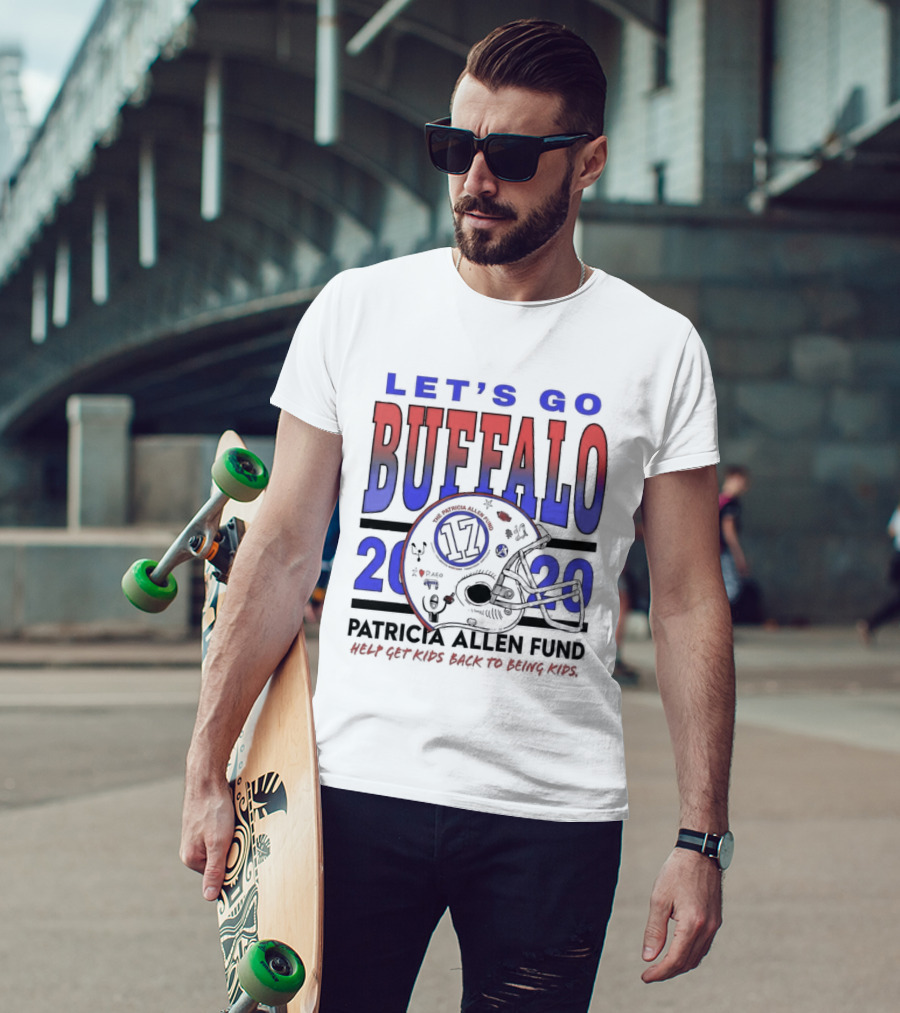 Let's Go Buffalo Patricia Allen Fund 2020 17 Helmet T-Shirt