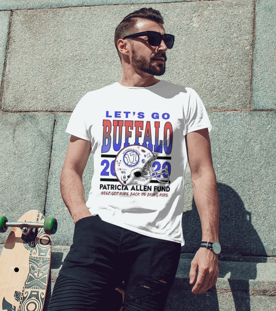 Let's Go Buffalo Patricia Allen Fund 2020 17 Helmet T-Shirt