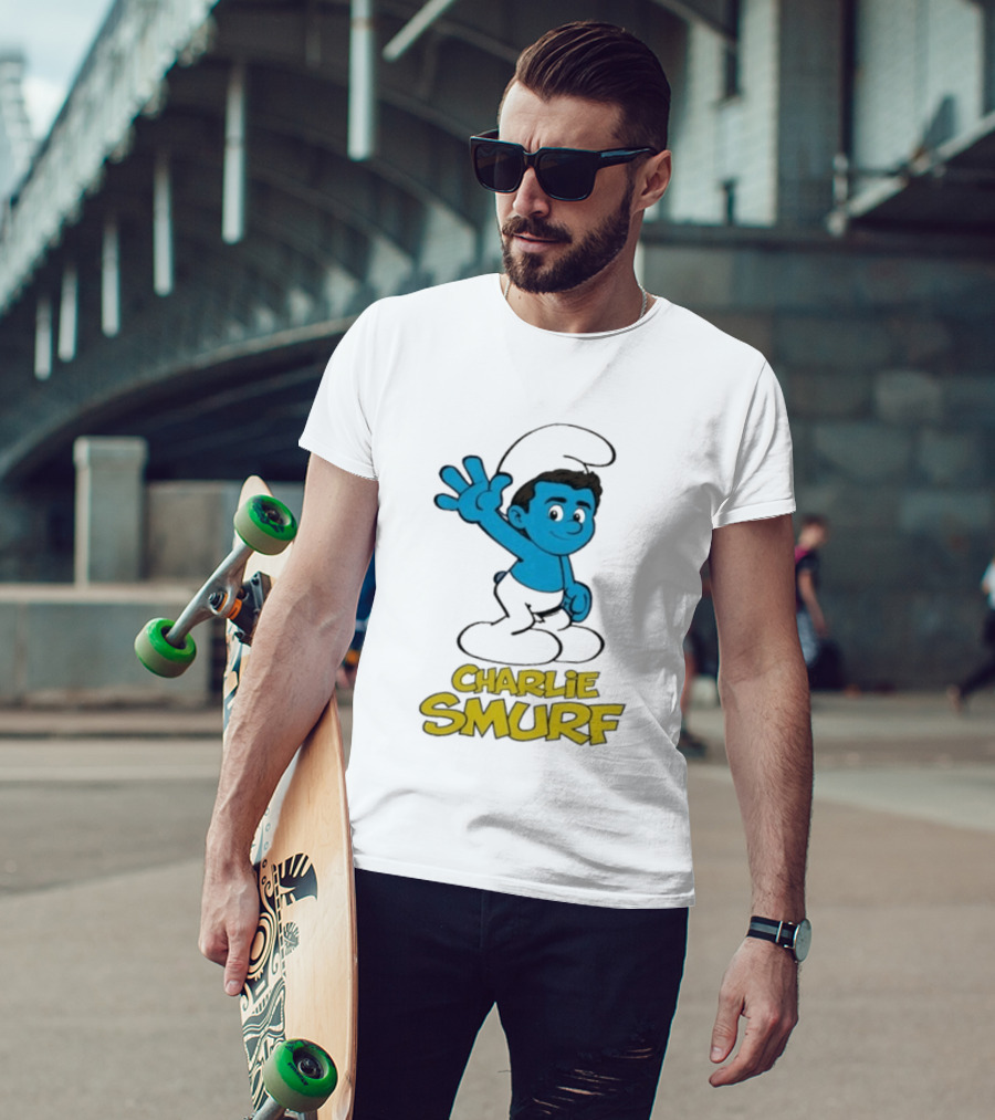 Charlie Smurf Collaboration With Smurfs And Charlie Kirk T-Shirt
