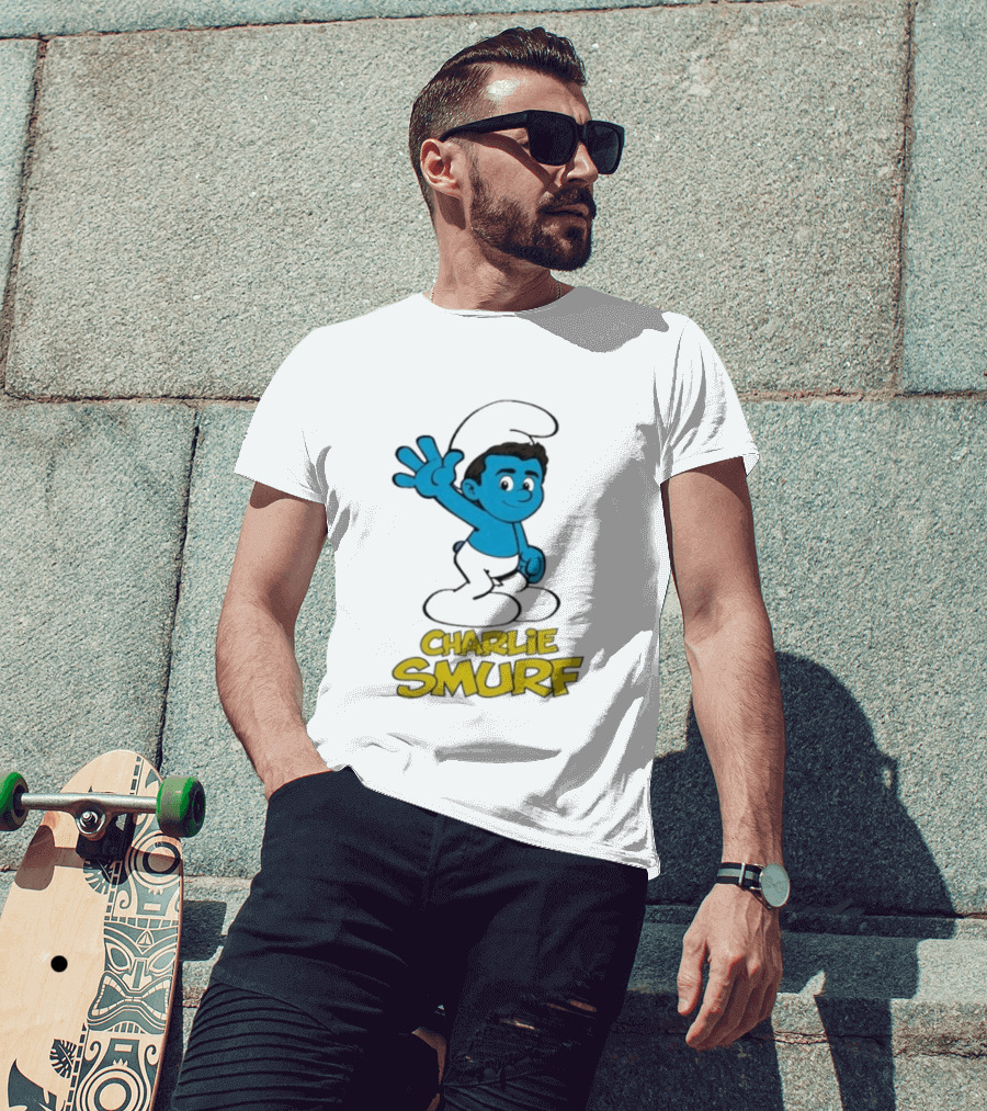 Charlie Smurf Collaboration With Smurfs And Charlie Kirk T-Shirt