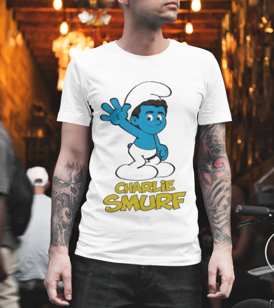 Charlie Smurf Collaboration With Smurfs And Charlie Kirk T-Shirt