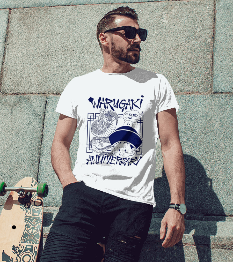 Warugaki 3th Anniversary With Dragon And Child In Blue T-Shirt