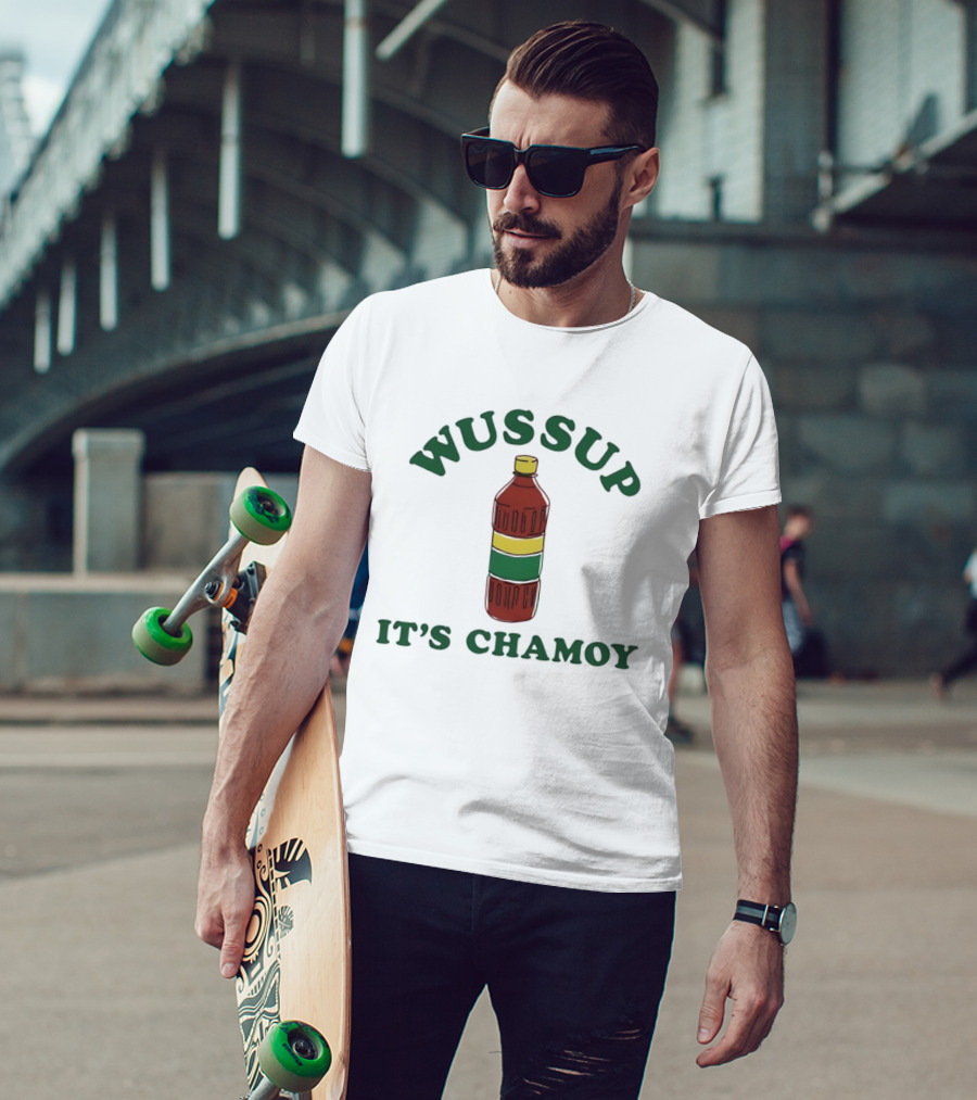 Wussup It's Chamoy Mexican Candy Hot Sauce Bottle T-Shirt
