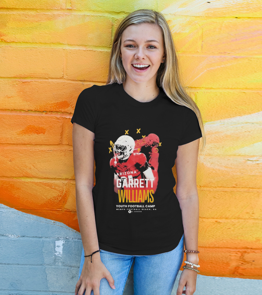 Arizona Garrett Williams Youth Football Camp 2026 Memphis Beach CA Annual Access T-Shirt