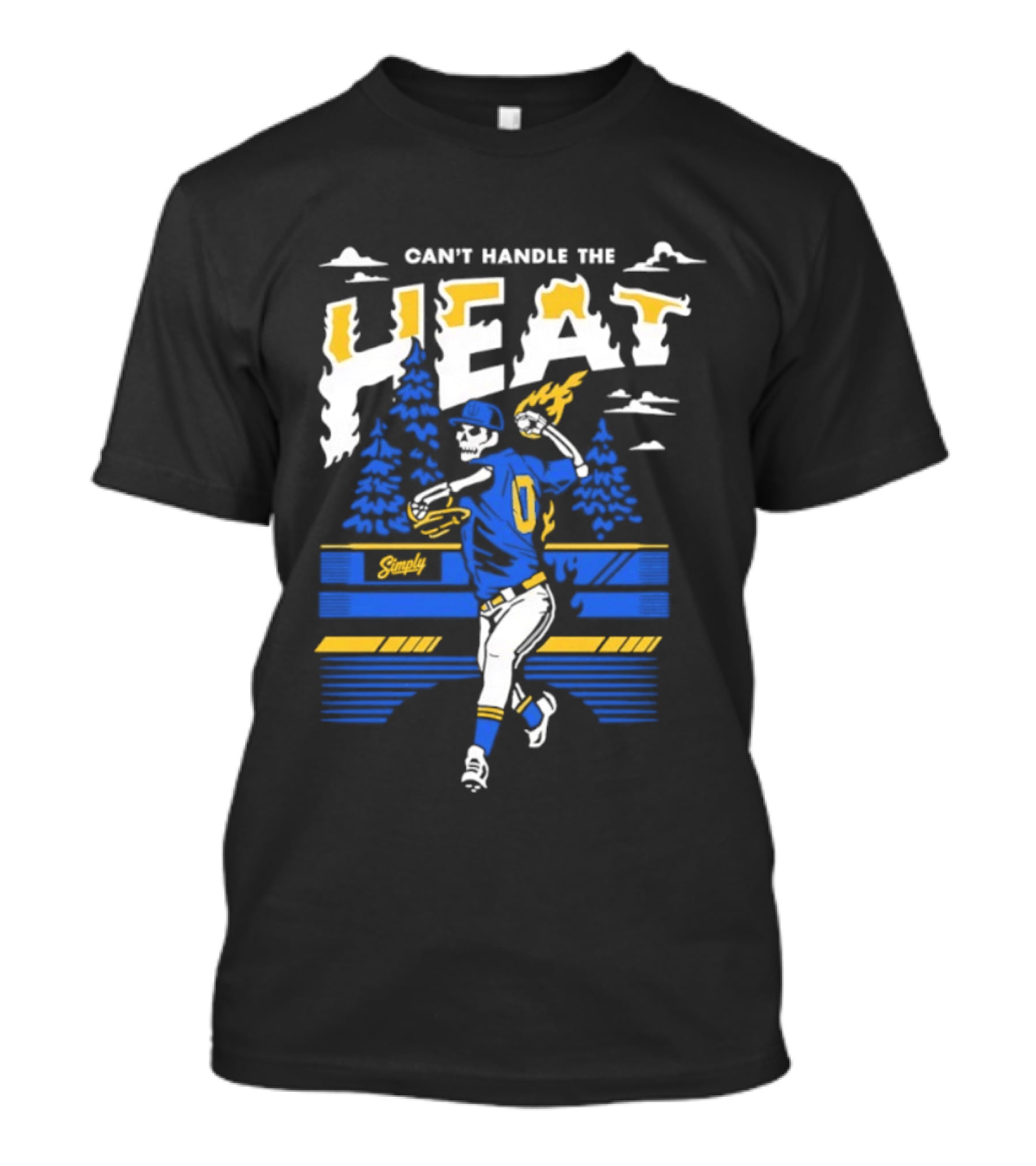 Can't Handle The Heat Baseball Skeleton Seattle Mariners T-Shirt