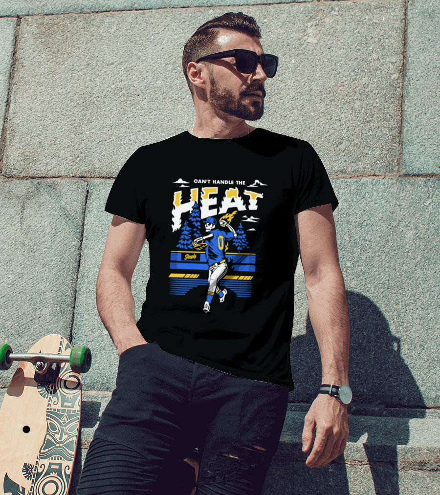 Can't Handle The Heat Baseball Skeleton Seattle Mariners T-Shirt