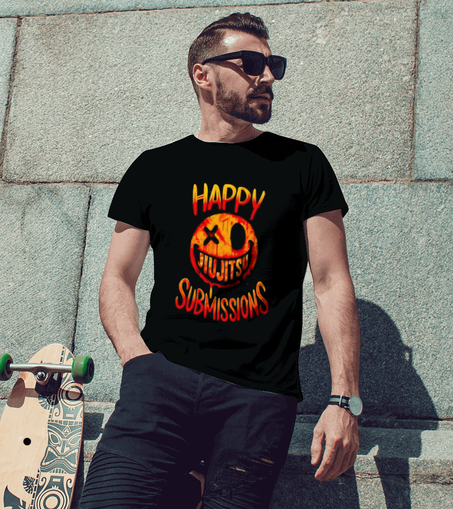 Happy Jiu Jitsu Submissions Playful Martial Arts Expression T-Shirt