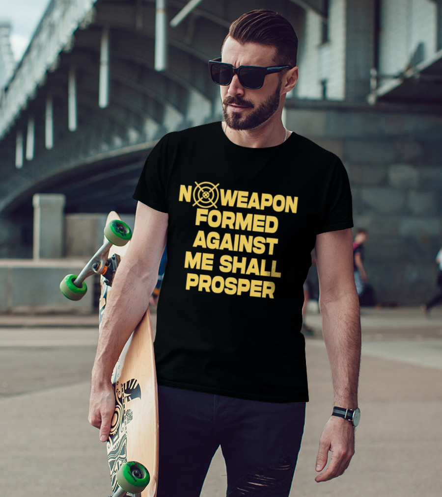 No Weapon Formed Against Me Shall Prosper Target Symbol Empowerment T-Shirt