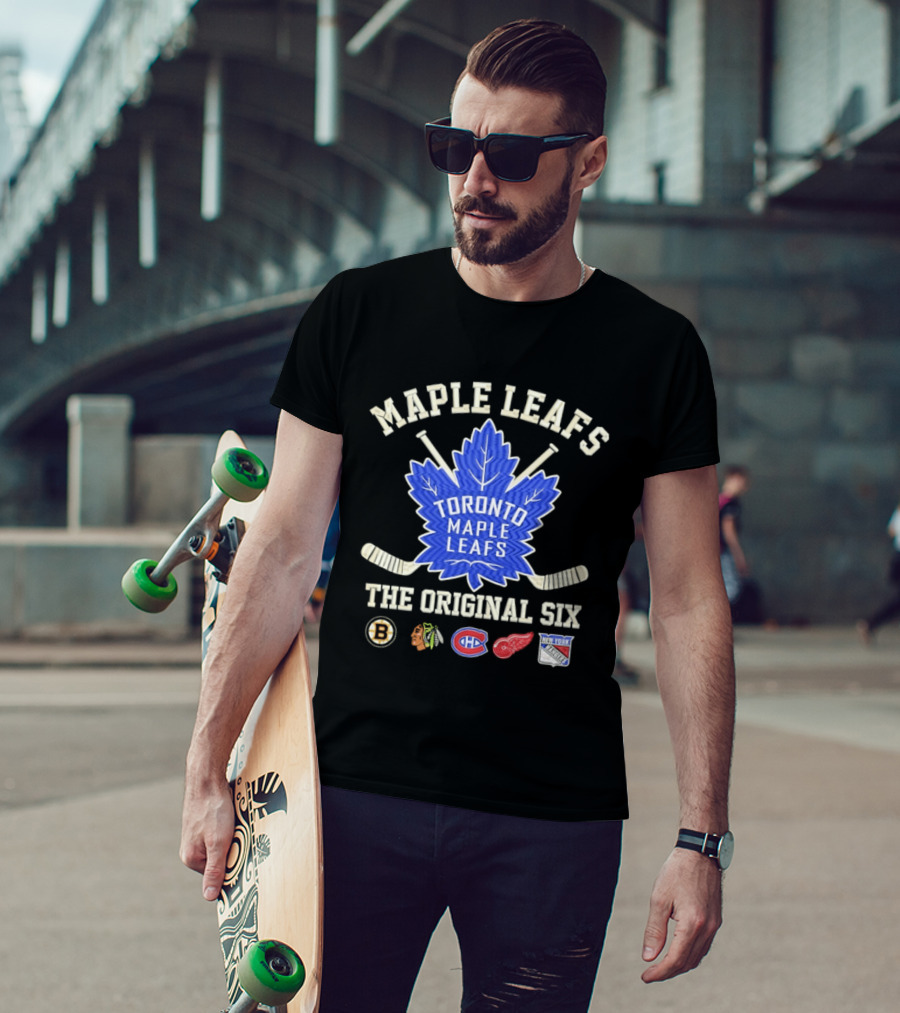 Toronto Maple Leafs The Original Six NHL Hockey Teams Logos T-Shirt