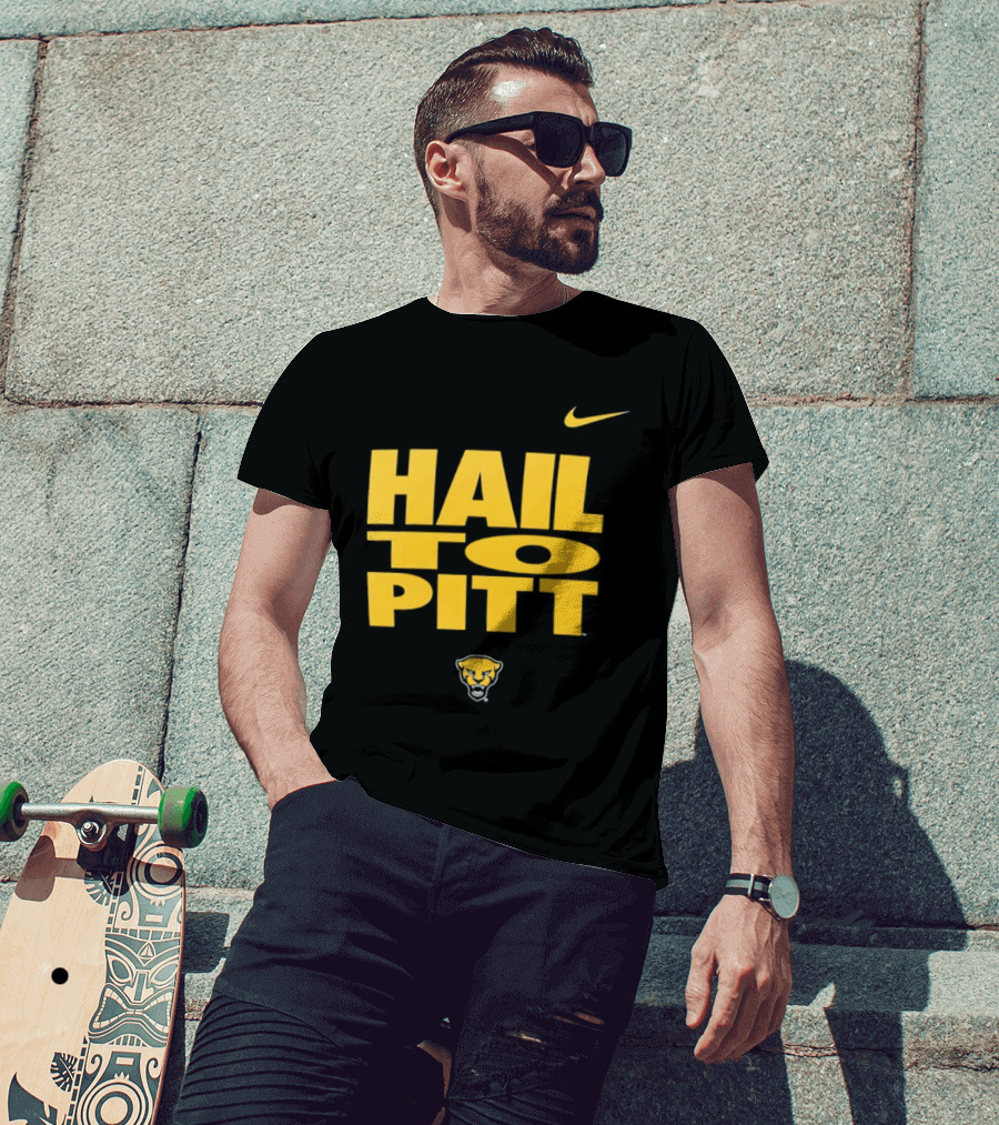 Pitt Panthers Hail To Pitt Nike Sportswear With Panther Head T-Shirt