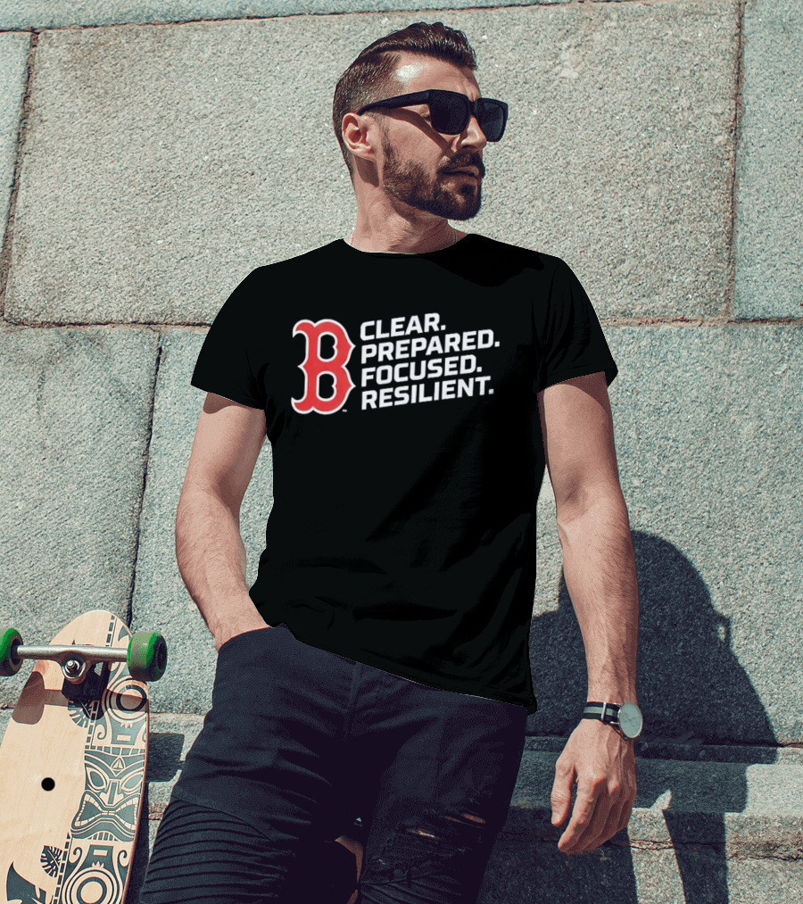Red Sox 2026 Clear Prepared Focused Resilient T-Shirt