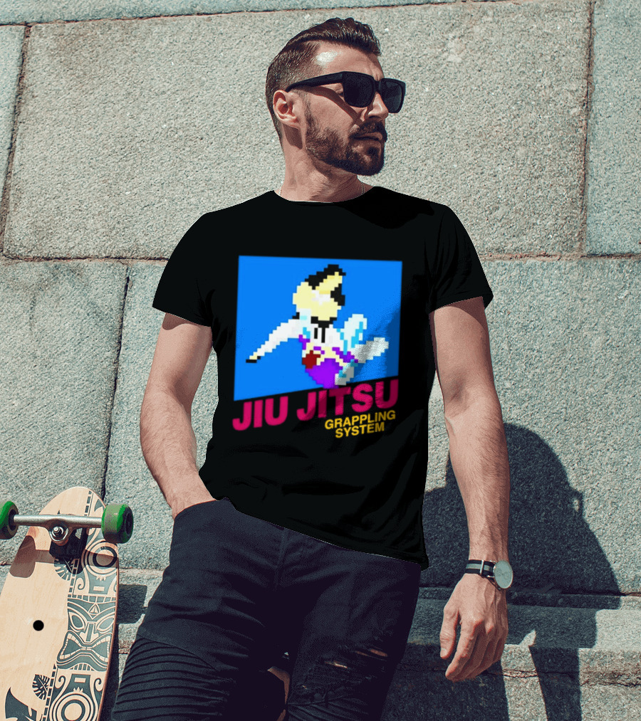 Jiu Jitsu Grappling System Retro Pixel Martial Arts BJJ T-Shirt