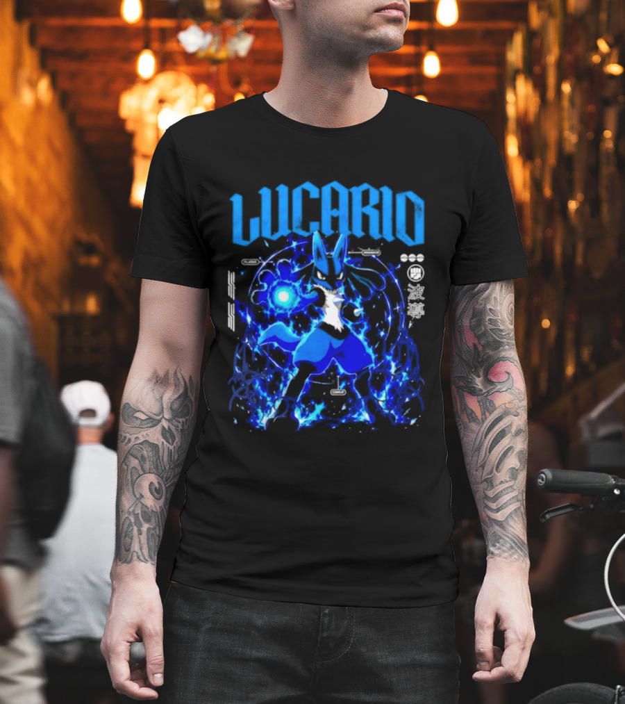 Lucario Fighting Awakened Combat Pokemon Aura Sphere Power T-Shirt