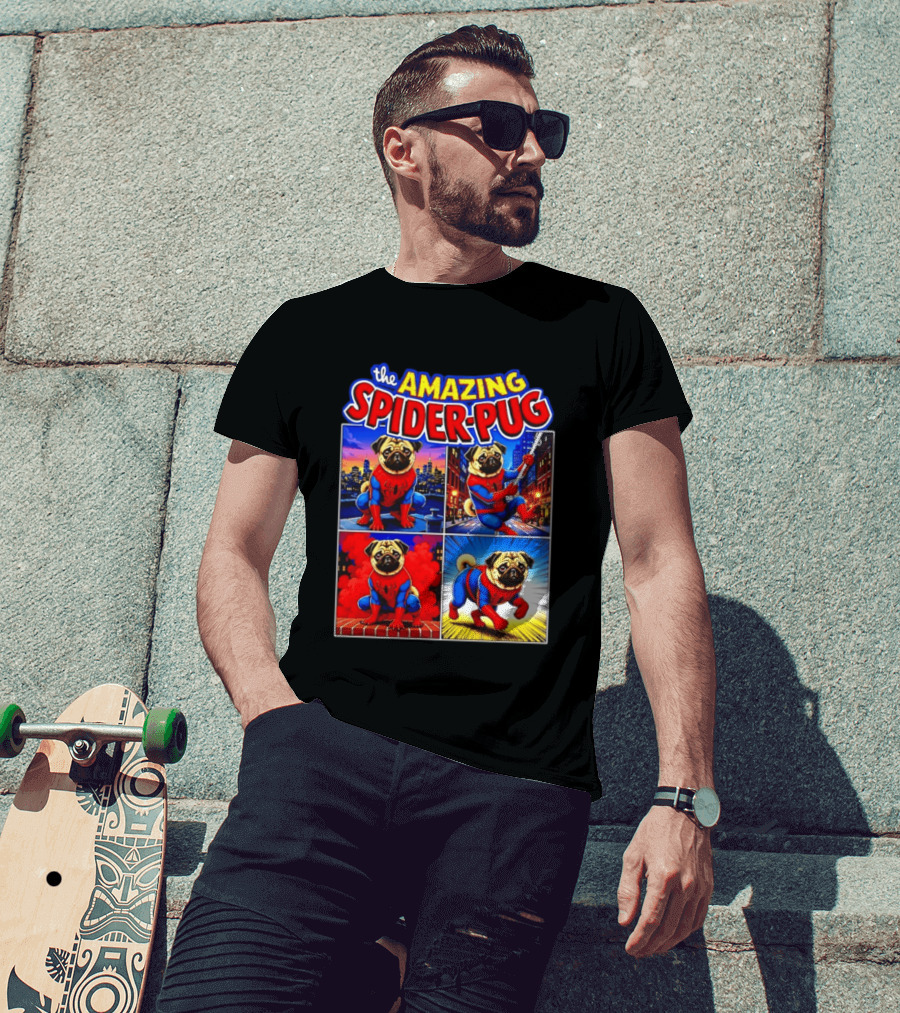 The Amazing Spider Pug Marvel Spider Man Parody Comic T-Shirt