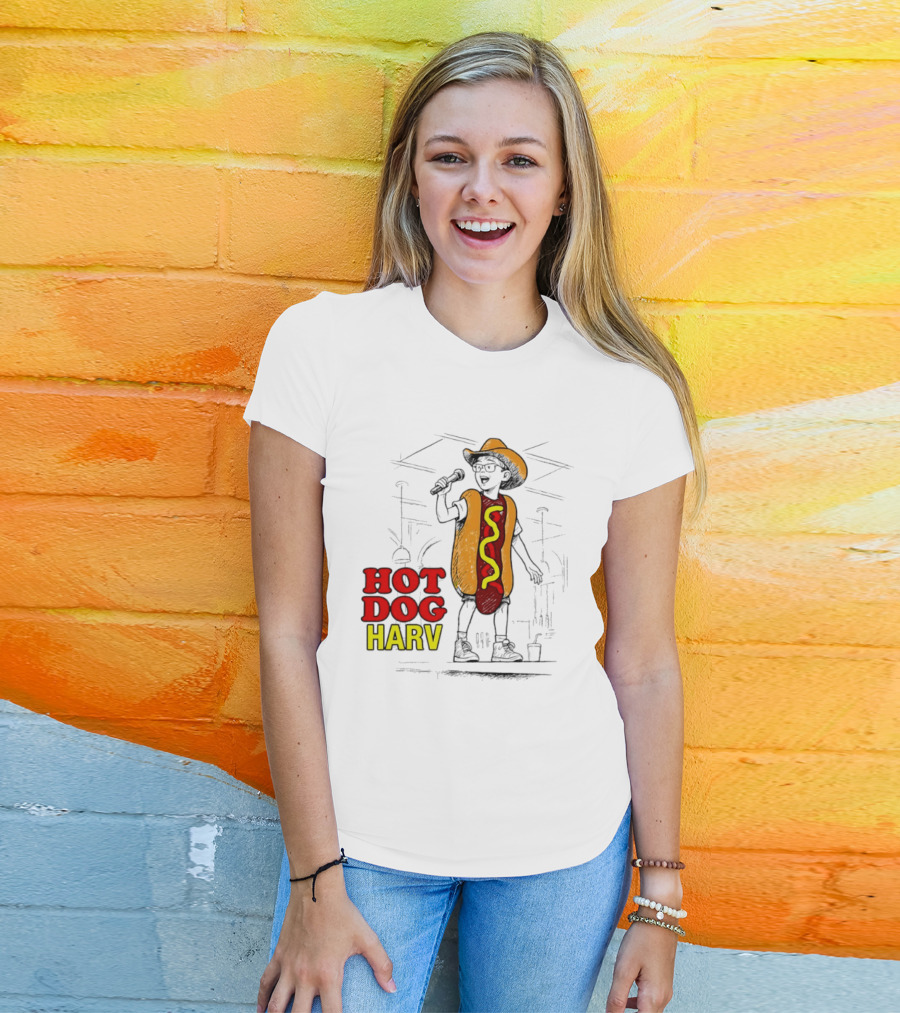 HOT DOG HARV Costume Stage Microphone Cowboy Hat T-Shirt