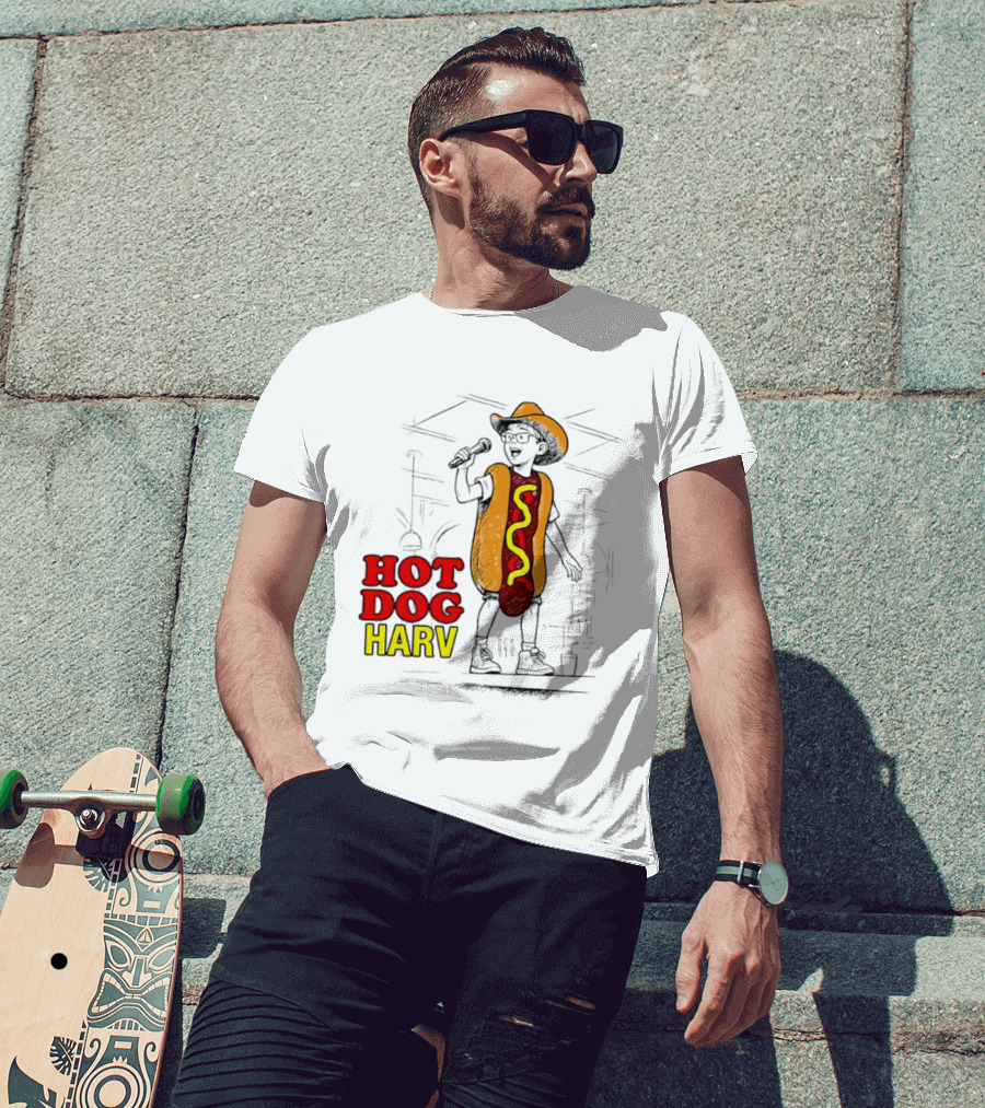 HOT DOG HARV Costume Stage Microphone Cowboy Hat T-Shirt
