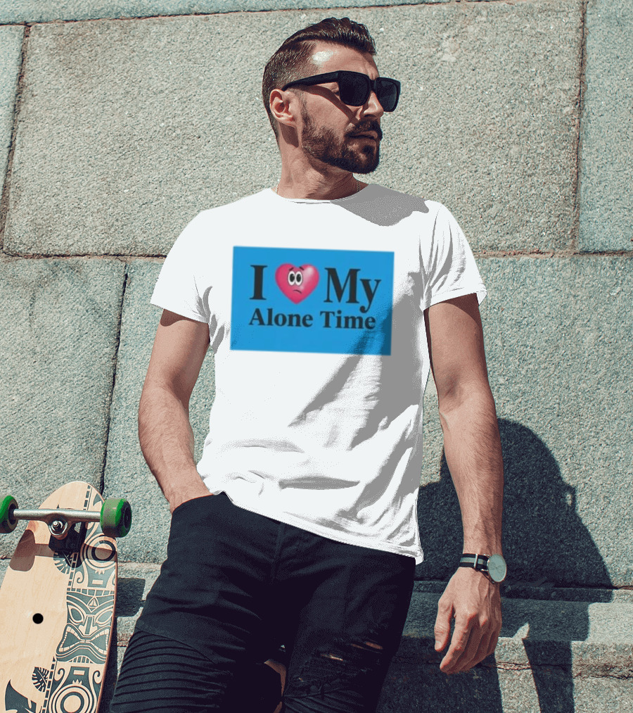 I Heart My Alone Time With Pink Heart Eyes T-Shirt