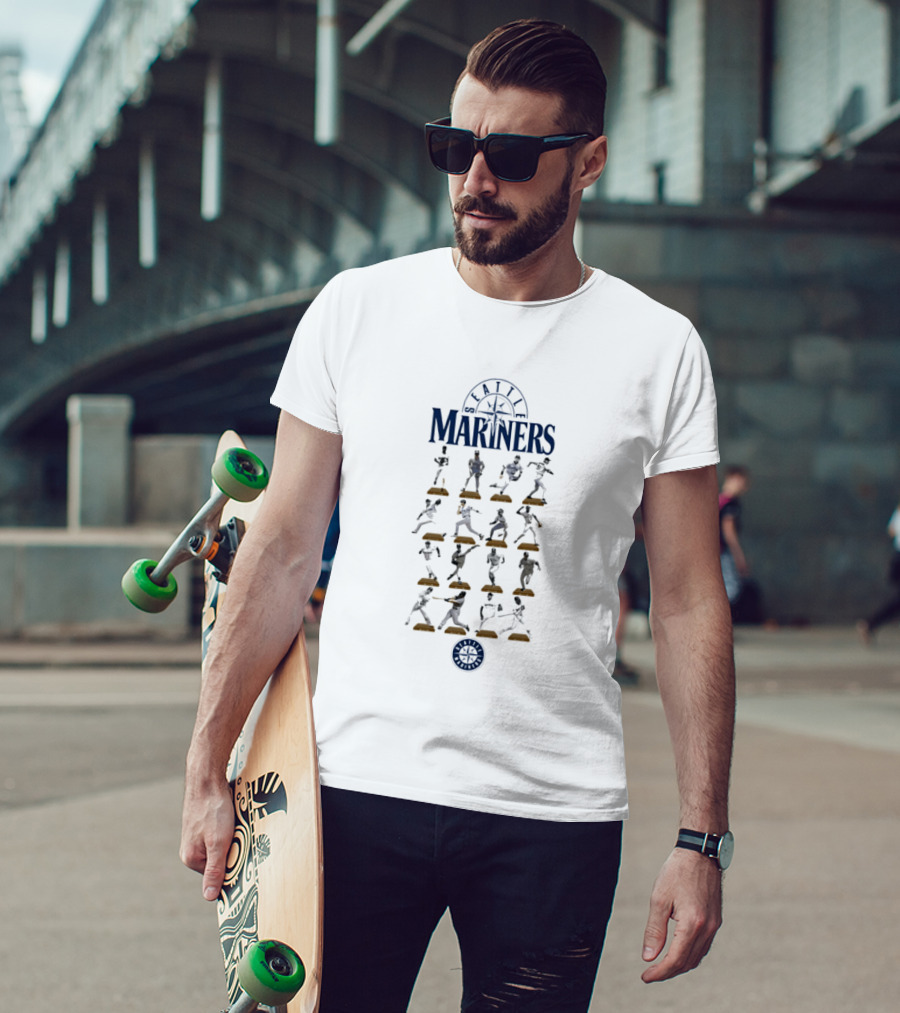 Seattle Mariners Legends Hall Of Fame Player Silhouettes And Washington State Ferries Wheel T-Shirt