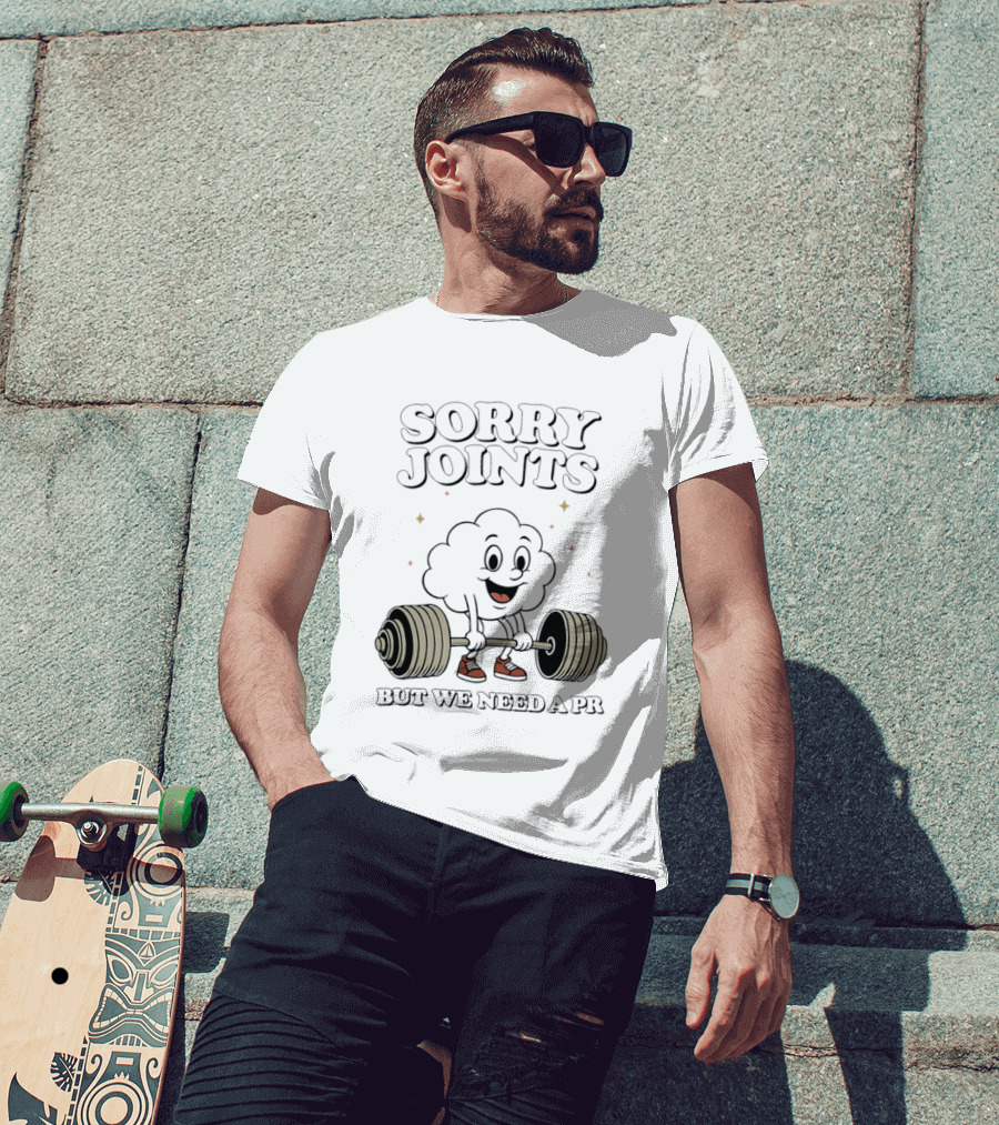 Sorry Joints But We Need A PR Weightlifting Cartoon Barbell T-Shirt