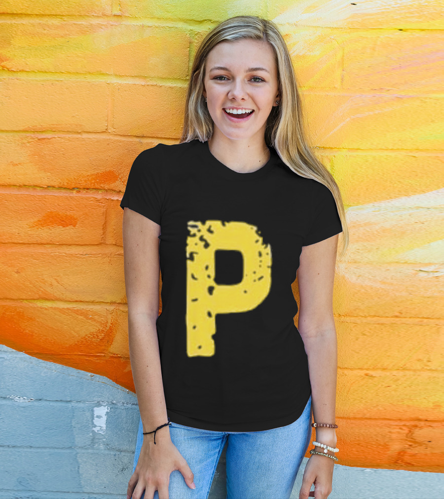 2026 Pirates IUP Night Yellow Pirate Letter P T-Shirt