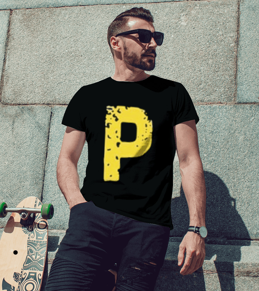 2026 Pirates IUP Night Yellow Pirate Letter P T-Shirt