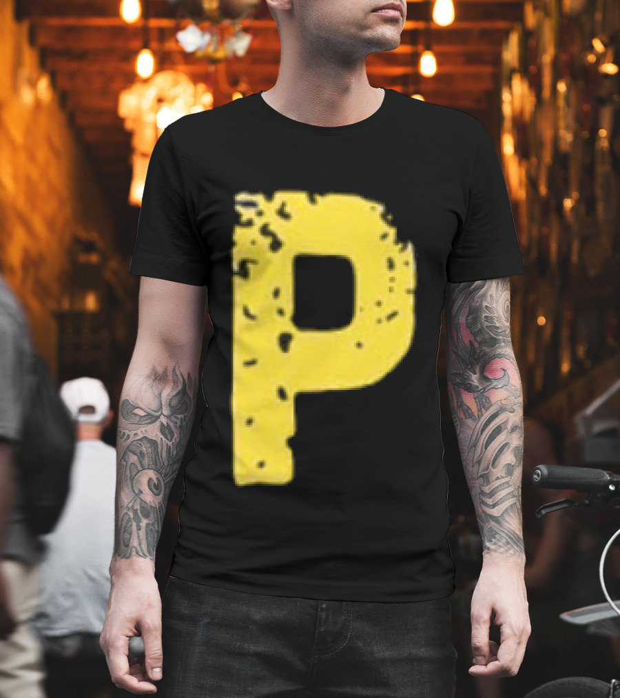 2026 Pirates IUP Night Yellow Pirate Letter P T-Shirt