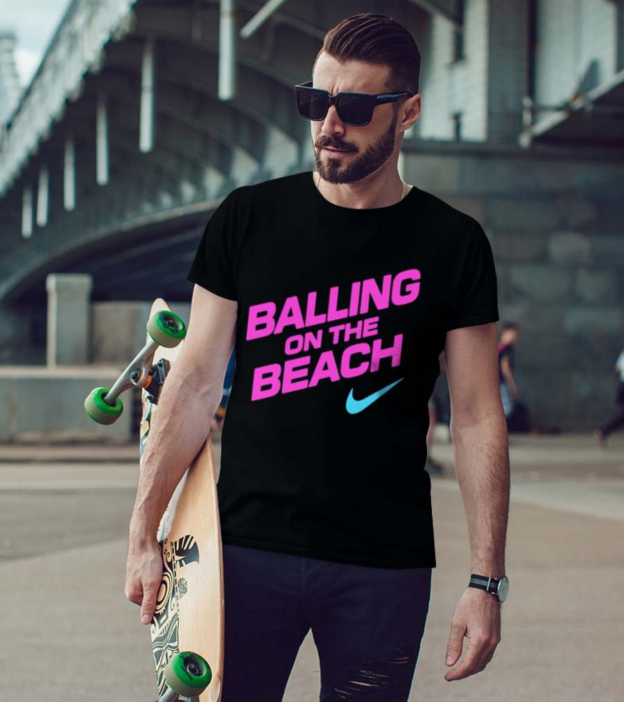 Balling On The Beach Nike Swoosh T-Shirt