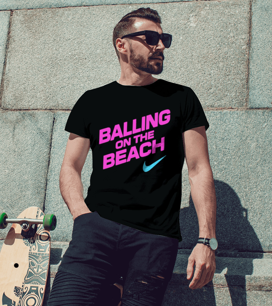 Balling On The Beach Nike Swoosh T-Shirt