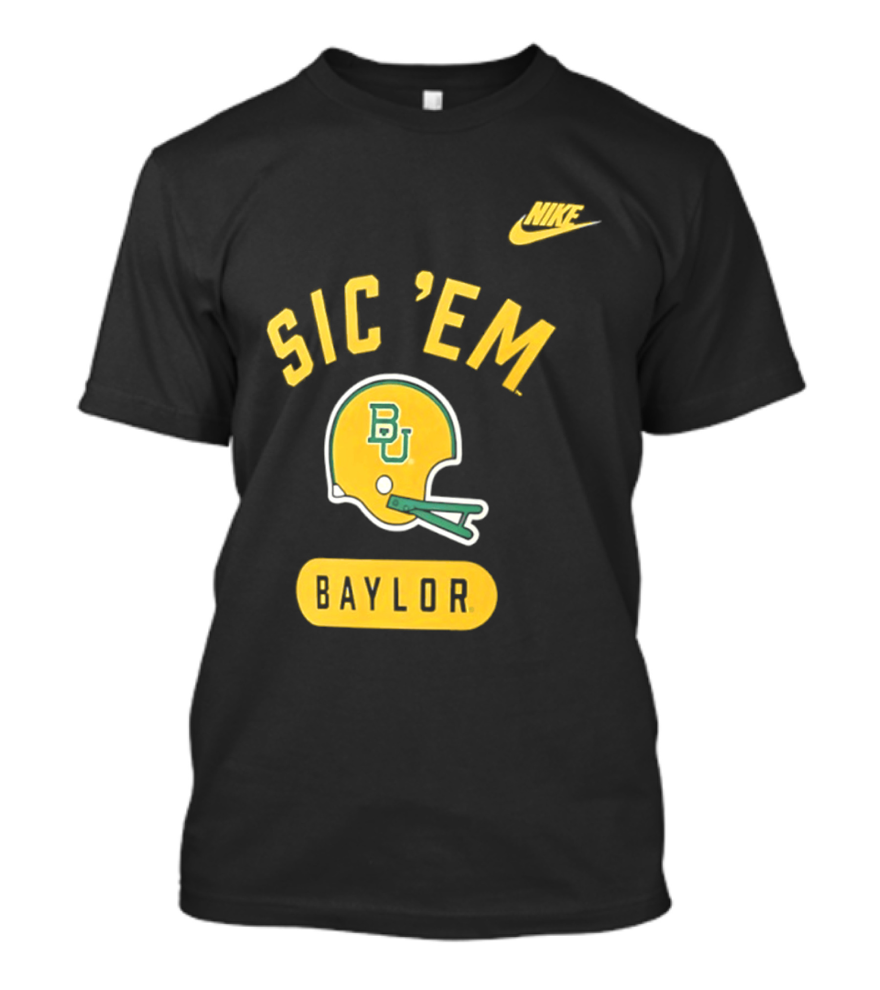 Nike Sic 'Em Baylor Football Helmet BU T-Shirt