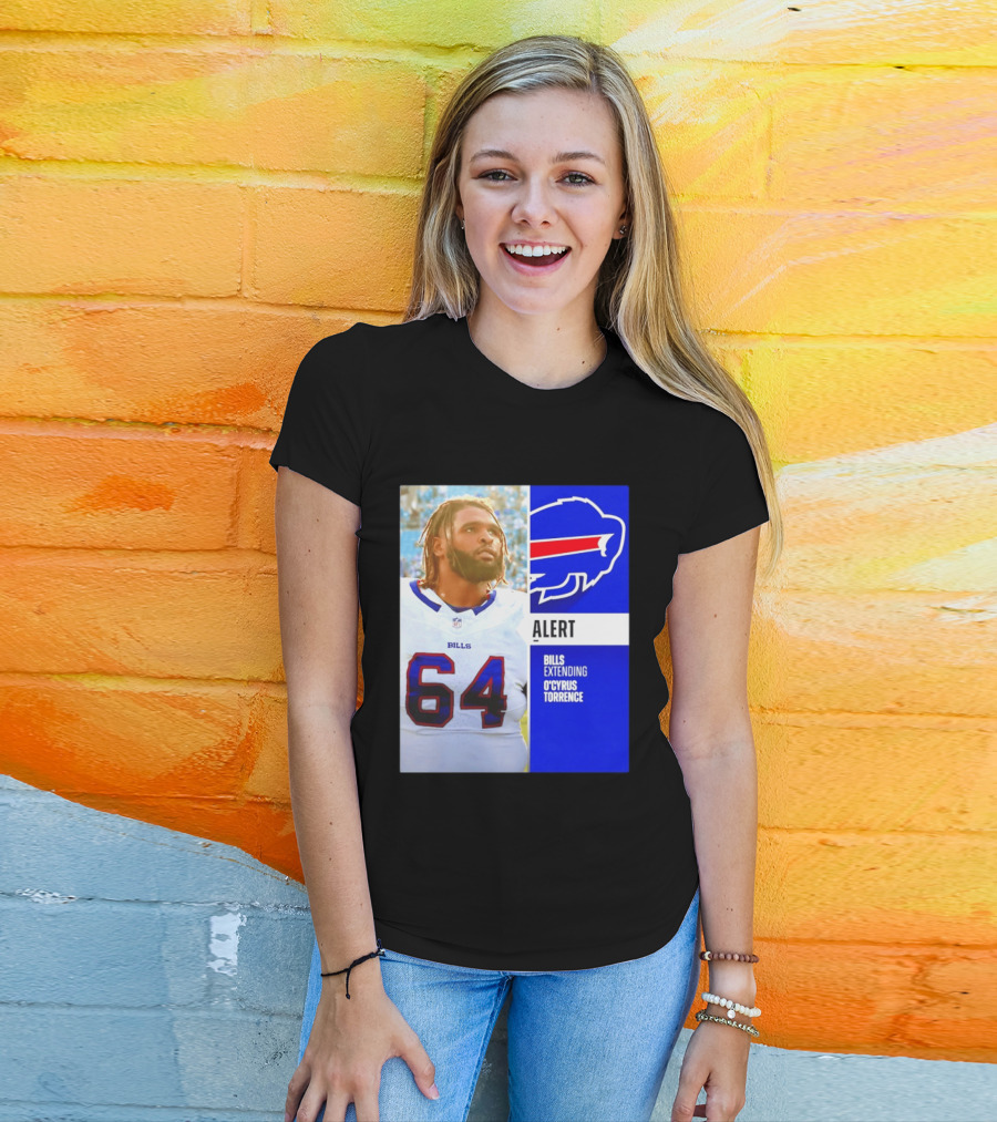 Buffalo Bills Alert Extending O'Cyrus Torrence Number 64 T-Shirt