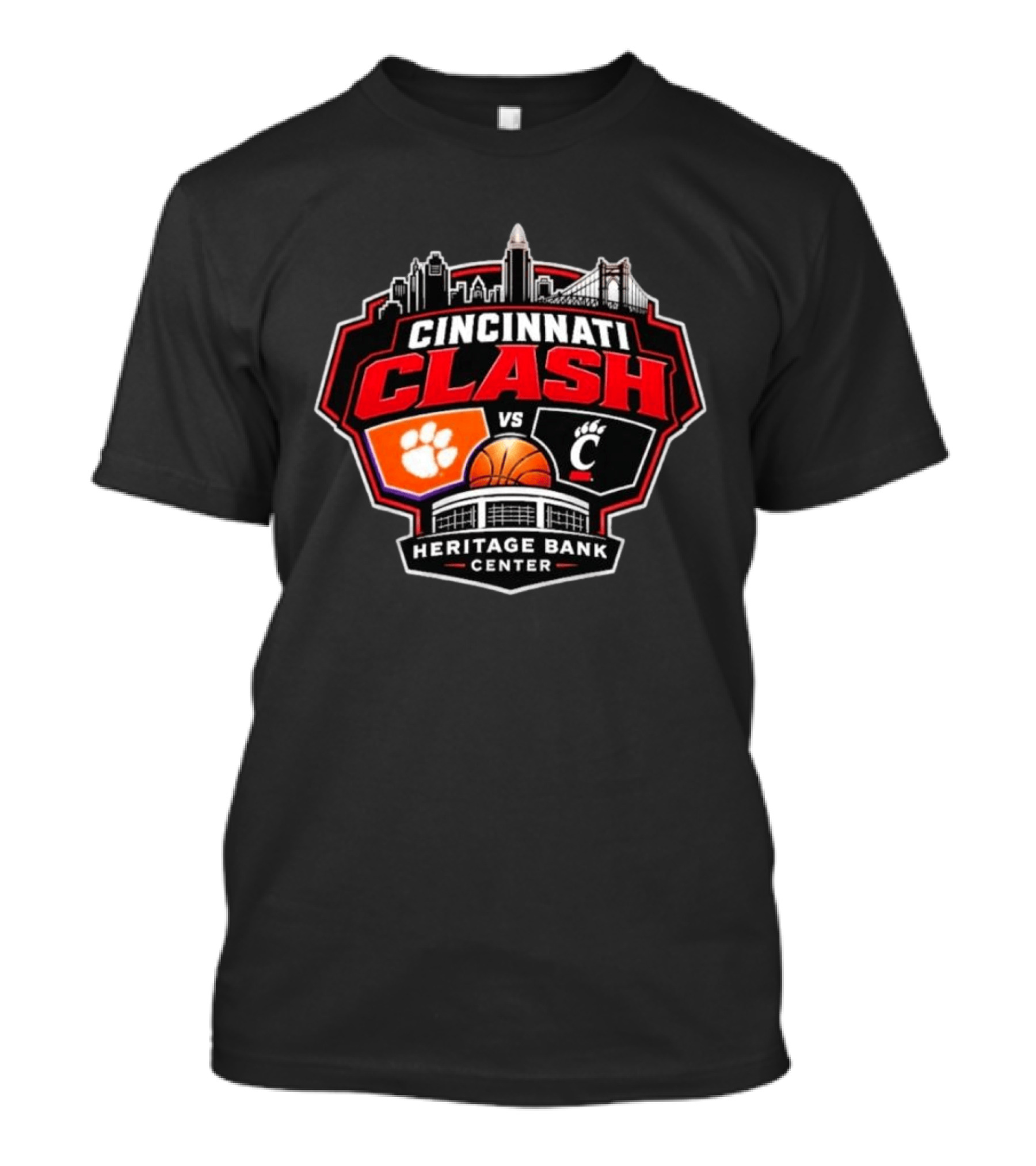 Clemson Vs Cincy Cincinnati Clash Heritage Bank Center 2026 T-Shirt