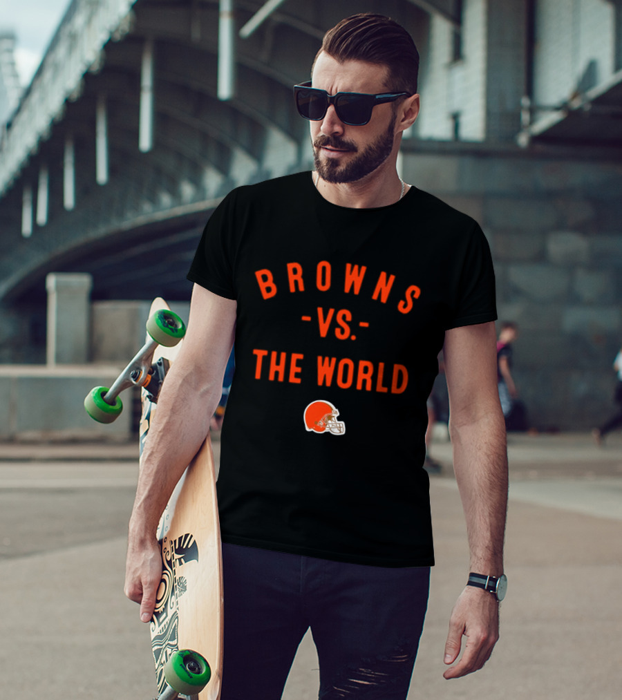 Browns Vs The World 2026 Season Cleveland Football Helmet T-Shirt