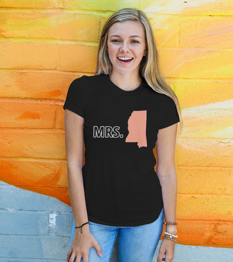 Mrs Mississippi State Map T-Shirt