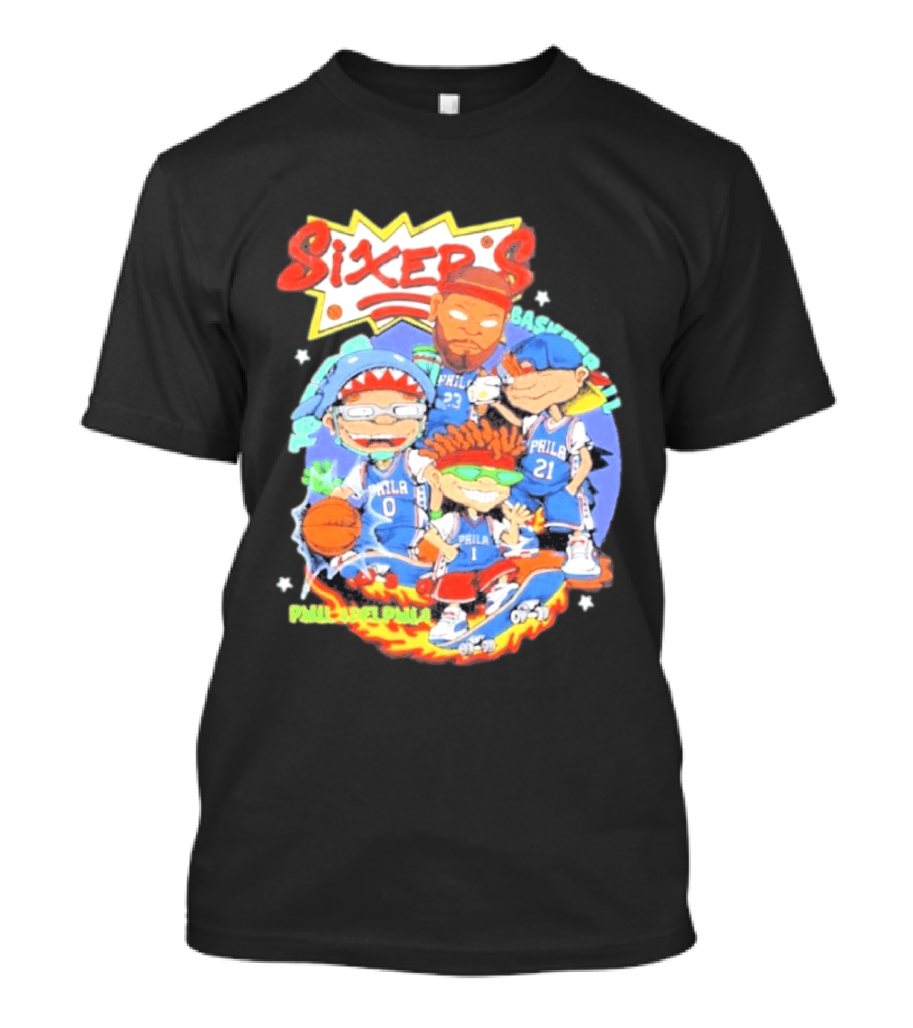 Philadelphia Sixers Basketball Rugrats Characters T-Shirt