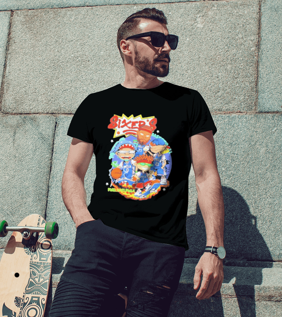 Philadelphia Sixers Basketball Rugrats Characters T-Shirt